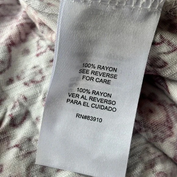 RXB Blouse Sz XL Cream Pink Floral Scoop Neck Short Flutter Sleeve Top Summer - Picture 5 of 8